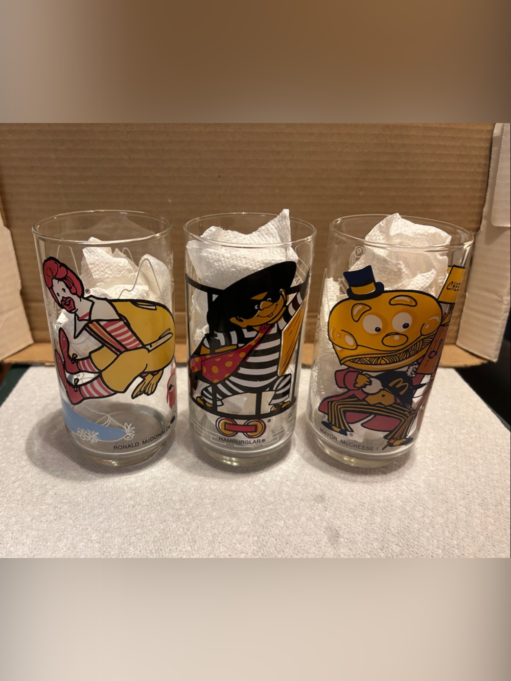 McDonald's Retro Character Drinking Glasses-lot of 3 1977 Action series